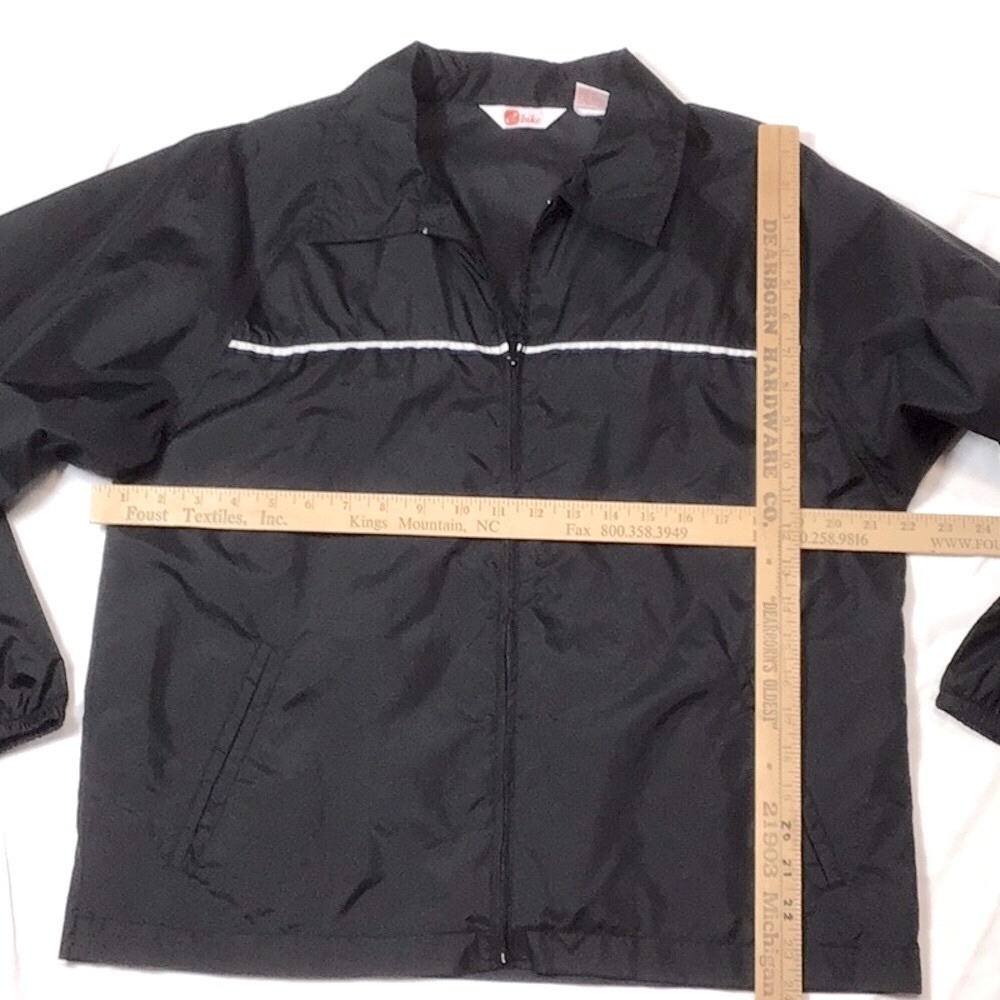 VTG BIKE Windbreaker Black White Zip Front Nylon Unlined Jacket Sz.M - Picture 8 of 9